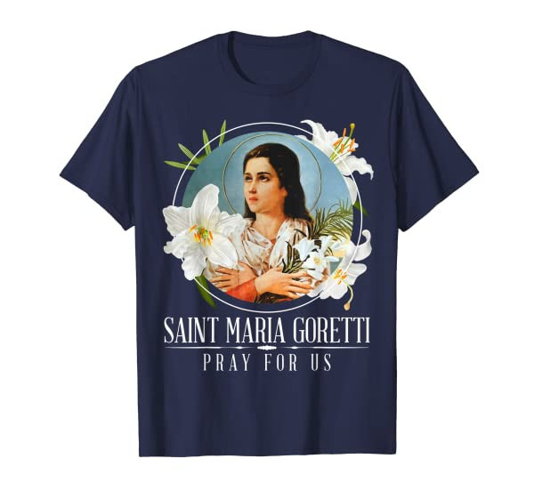 St Maria Goretti Lily Saints Catholic Girls Purity T-Shirt
