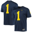 #1 Michigan Wolverines Jordan Brand Game Jersey - Navy Ncaa
