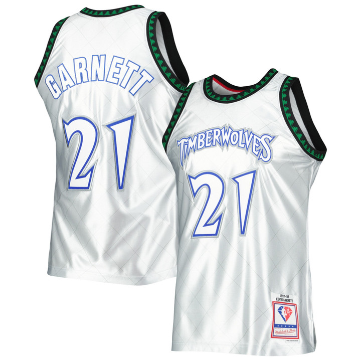 Kevin Garnett Minnesota Timberwolves Mitchell & Ness 1997-98 Hardwood Classics 75Th Anniversary Swingman Jersey - Platinum Nba