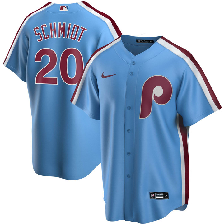 Mike Schmidt Philadelphia Phillies Nike Road Cooperstown Collection Replica Player Jersey - Light Blue Mlb