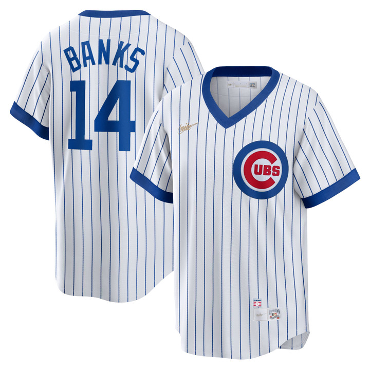 Ernie Banks Chicago Cubs Nike Home Cooperstown Collection Player Jersey - White Mlb
