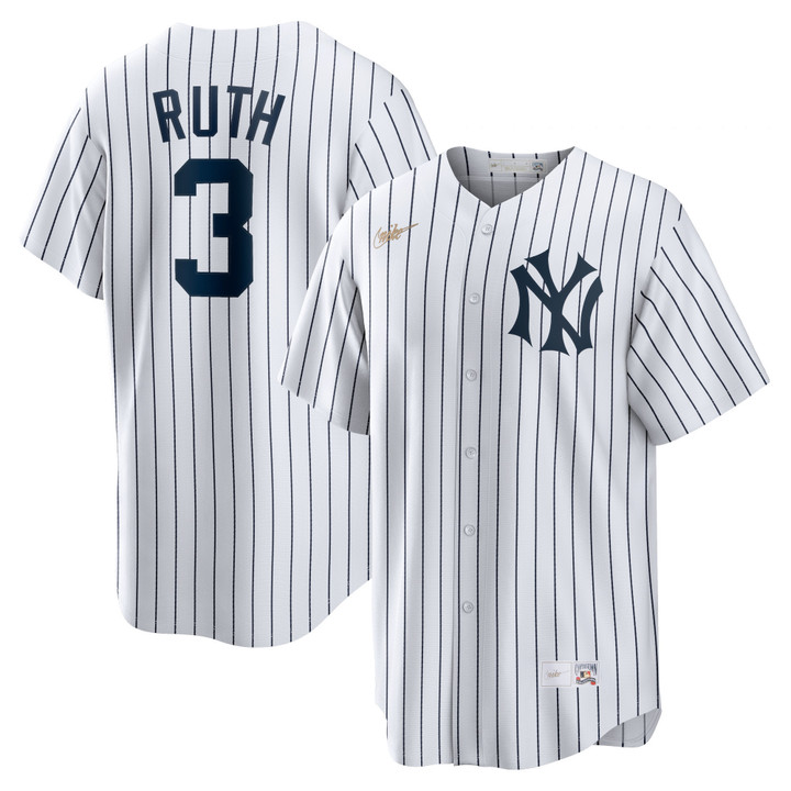 Babe Ruth New York Yankees Nike Home Cooperstown Collection Player Jersey White Mlb