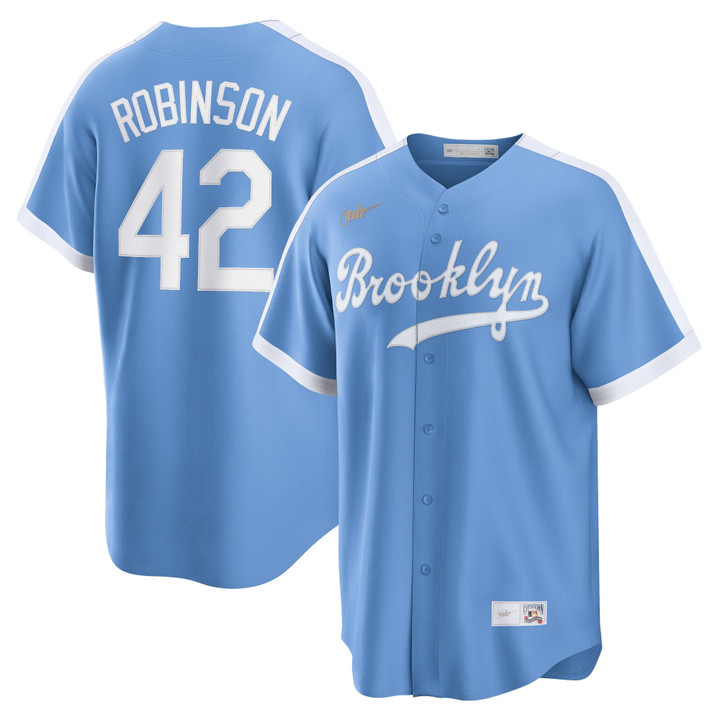 Jackie Robinson Brooklyn Dodgers Nike Alternate Cooperstown Collection Player Jersey - Light Blue Mlb