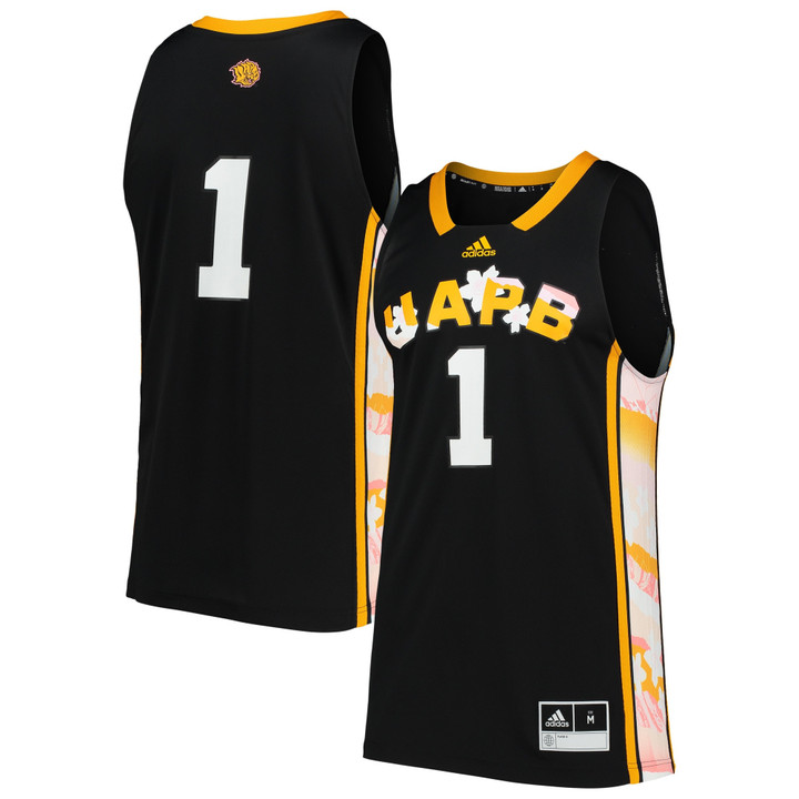 #1 Arkansas Pine Bluff Golden Lions Adidas Honoring Black Excellence Replica Basketball Jersey - Black Ncaa