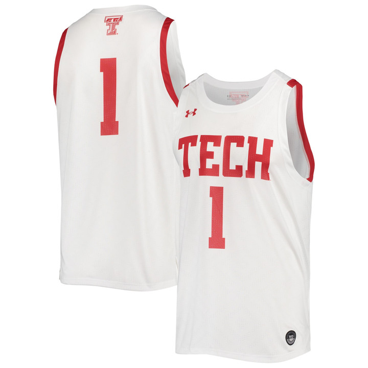 #1 Texas Tech Red Raiders Under Armour Alternate Replica Basketball Jersey - White Ncaa