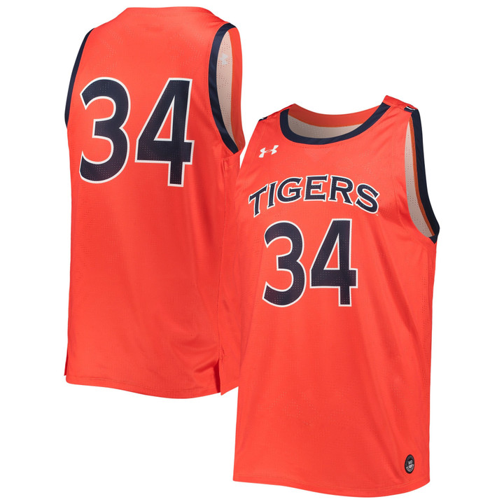 #34 Auburn Tigers Under Armour Alternate Replica Basketball Jersey - Orange Ncaa