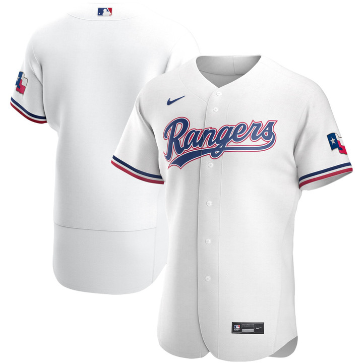 Texas Rangers Nike Home Authentic Team Logo Jersey - White Mlb