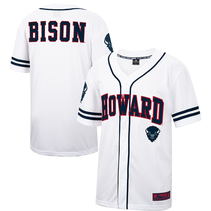 Howard Bison Colosseum Free Spirited Baseball Jersey - White/Navy Ncaa