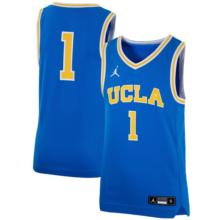 #1 Ucla Bruins Jordan Brand  Team Replica Basketball Jersey - Blue Ncaa