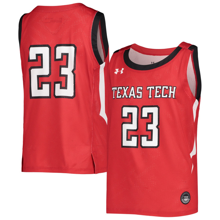 #23 Texas Tech Red Raiders Under Armour  Replica Basketball Jersey - Red Ncaa