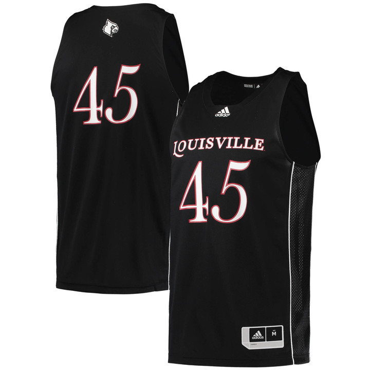 #45 Louisville Cardinals Adidas Swingman Basketball Jersey - Black Ncaa