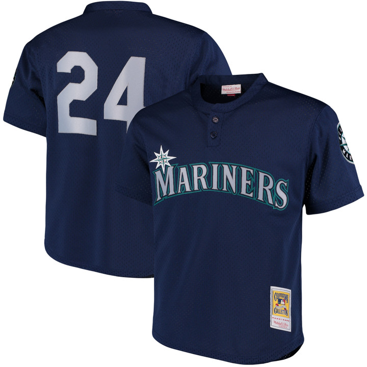 Ken Griffey Jr Seattle Mariners Mitchell And Ness Cooperstown Collection Mesh Batting Practice Jersey Navy Mlb