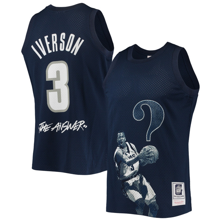 Allen Iverson Georgetown Hoyas Mitchell And Ness The Answer Replica Jersey Navy Ncaa