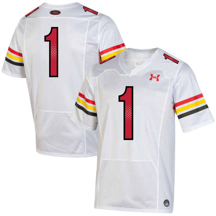 #1 Maryland Terrapins Under Armour Throwback Special Game Jersey - White Ncaa