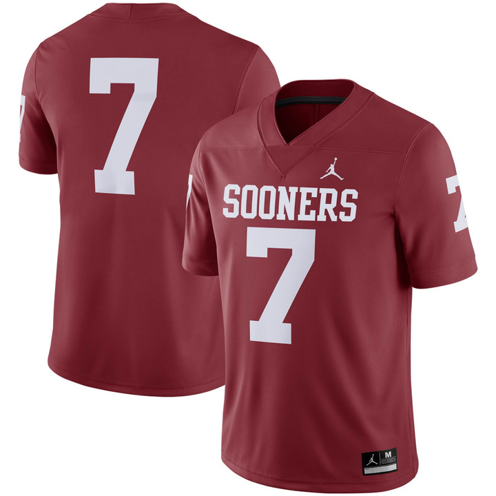 #7 Oklahoma Sooners Jordan Brand Team Game Jersey - Crimson Ncaa