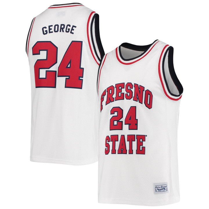 Paul George Fresno State Bulldogs Original Retro Brand Commemorative Classic Basketball Jersey - White Ncaa