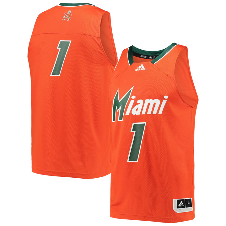 #1 Miami Hurricanes Adidas Reverse Retro Jersey - Orange Ncaa