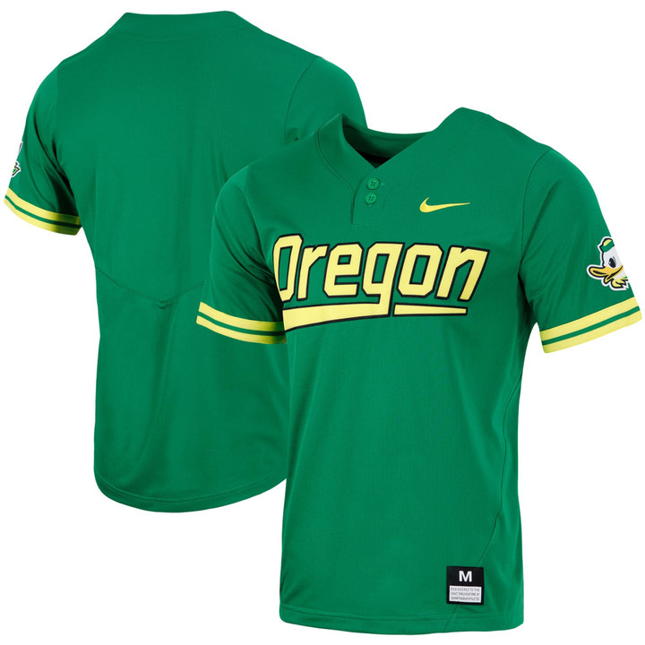 Oregon Ducks Nike Replica Two Button Baseball Jersey Green Ncaa