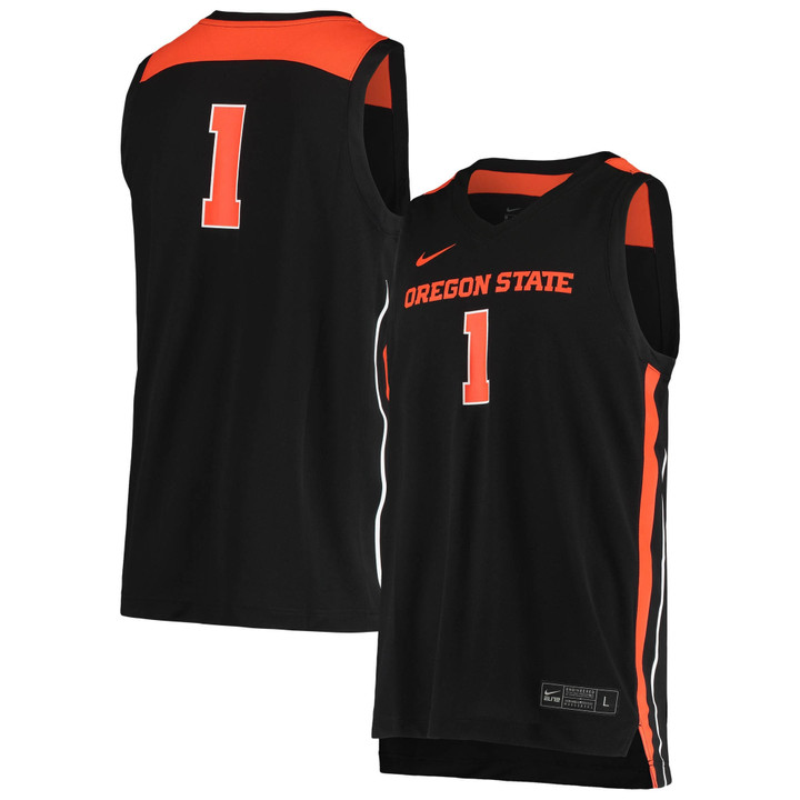 #1 Oregon State Beavers Nike Unisex Replica Basketball Jersey - Black Ncaa