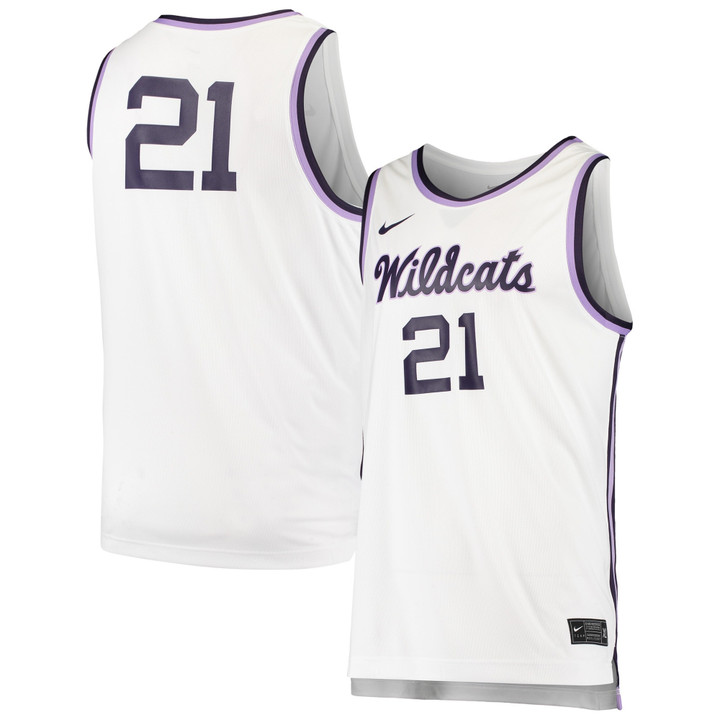 Number 21 Kansas State Wildcats Nike Replica Basketball Jersey White Ncaa
