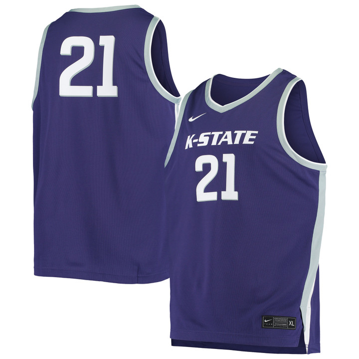 Number 21 Kansas State Wildcats Nike Replica Basketball Jersey Purple Ncaa