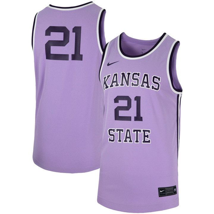 #21 Kansas State Wildcats Nike Throwback Replica Basketball Jersey - Purple Ncaa