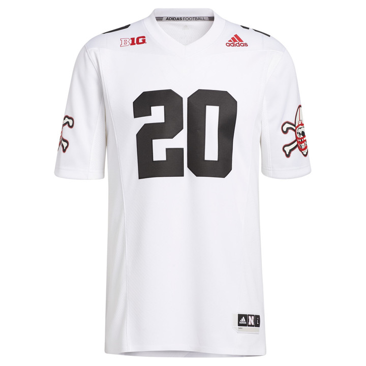 #20 Nebraska Huskers Adidas Premier Strategy Football Jersey - White Ncaa