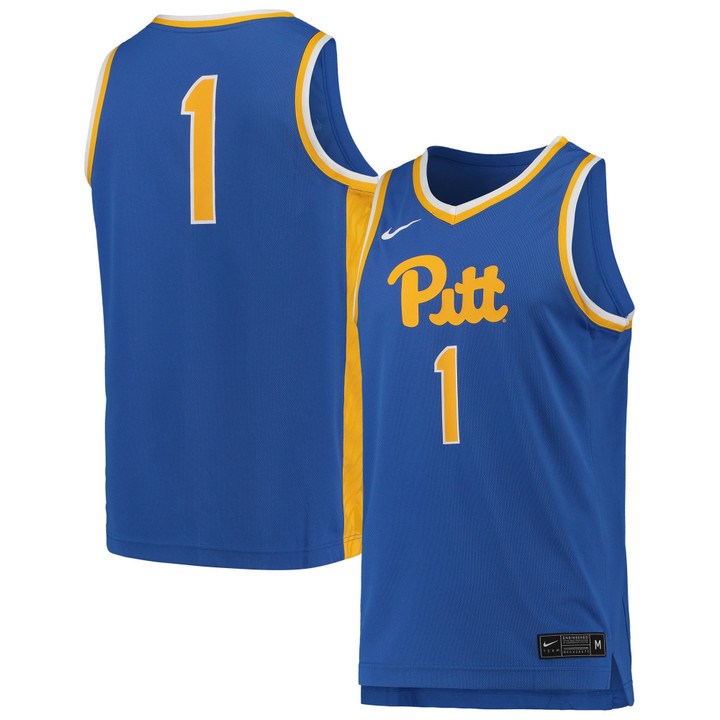 #1 Pitt Panthers Nike Team Replica Basketball Jersey - Royal Ncaa