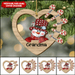 Personalized Grandma Snowman Christmas Wood Ornament