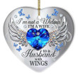 Jewelry Butterfly My Husband Has Wings HALZ1509005Z Heart Ornament