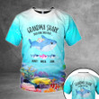 Personalized Grandma Shark Doo Doo Under The Sea All Over Print Shirts For Grandma Nana GiGi Nickname And Grandkid's Name Can Be Change