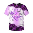 Personalized Purple Heart Butterflies All Over Print Shirts For Grandma Nana GiGi