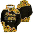 Personalized Blessed To Be Call Nana Sunflower Pattern All Over Print Shirts For Nana GiGi MiMi Nickname Can Be Changed Huts