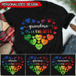 Sweethearts Grandma Nana Mom Personalized Rainbow T-Shirt