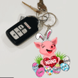 Nana Pig Easter Personalized Flat Acrylic Keychain, 2 Sides Are The Same For Grandma
