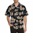 Custom Face Hawaiian Shirt for Boyfriend or Husband, Personalized Photo Lily Flower hawaiian shirt, Short Sleeve Hawaiian Aloha Shirt
