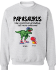 Personalized Papasaurus And Kids Name Sweatshirt