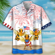 Bee's 4th of july hawaiian shirt- Independence Day hawaiian shirt, USA Patriotic Hawaiian Shirt