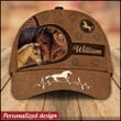 Personalized Gift for Horse Lovers, Horse with Hoofprints Leather Pattern Classic Cap LPL23DEC21TP2 Cap Humancustom - Unique Personalized Gifts 