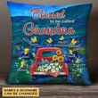 Grandma Mom Red Truck Custom Nickname Names Butterfly Kids Mothers Day Familia Gift Pillow HLD09JUN22CA2 Pillow Humancustom - Unique Personalized Gifts 12x12in 