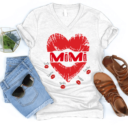 Mimi Kiss - Valentine | Personalized V-Neck Shirt