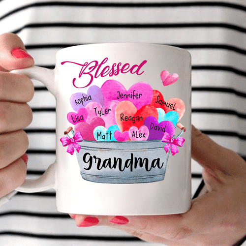 Blessed Grandma - Heart | Personalized Mug