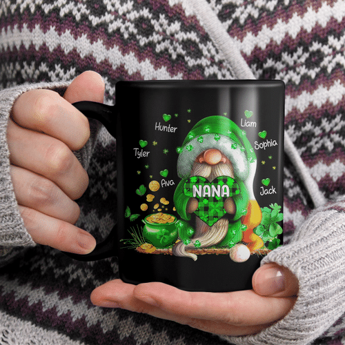 Nana Gnomes With Grandkids Names Heart - New | Personalized Mug