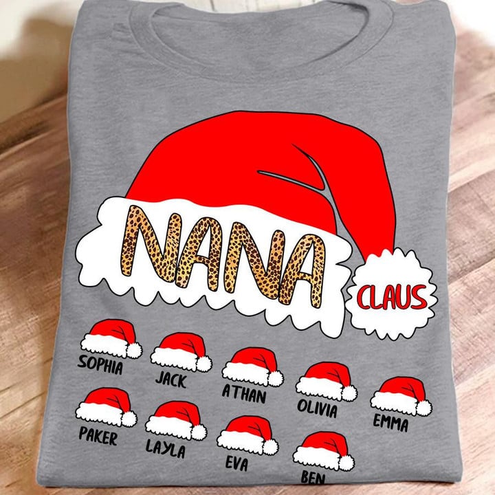 Christmas - Nana Santa hat | Personalized T-Shirt