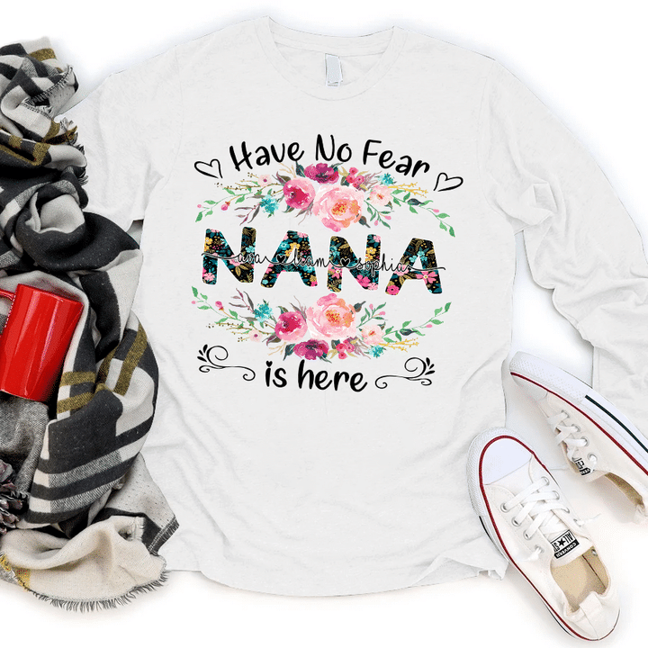 Have No Fear Nana Is Here - Christmas | Personalized Long Sleeve Shirt