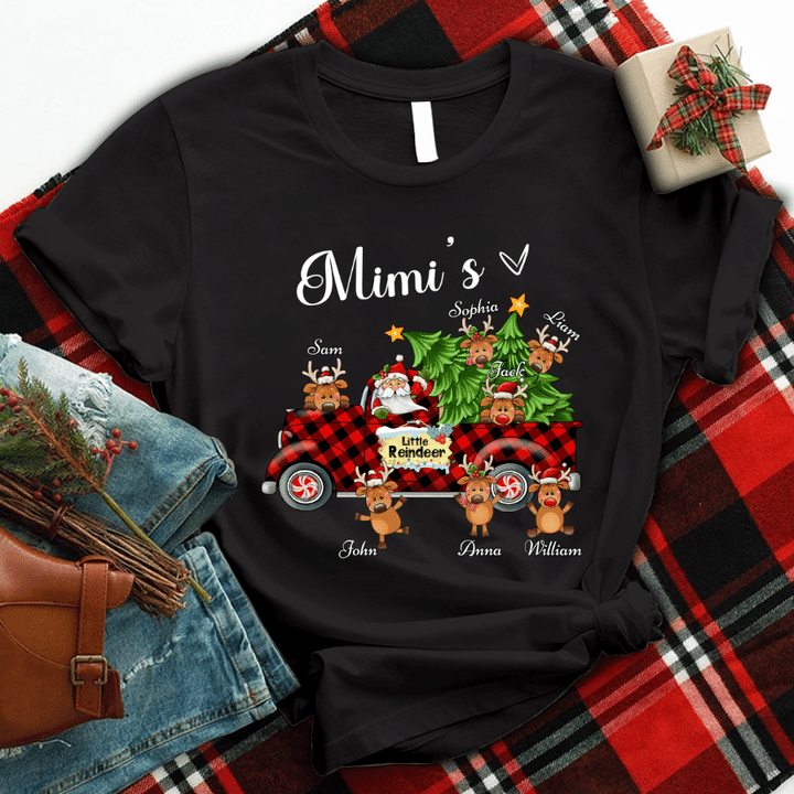 Personalized  Mimi's Little Reindeer Red Truck Shirt