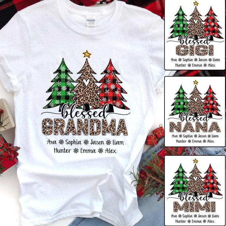 Personalized Blessed grandma christmas trees