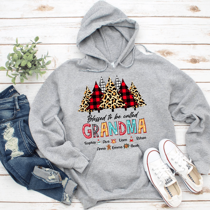 Blessed To Be Called Grandma - Xmas Pine | Personalized Hoodie
