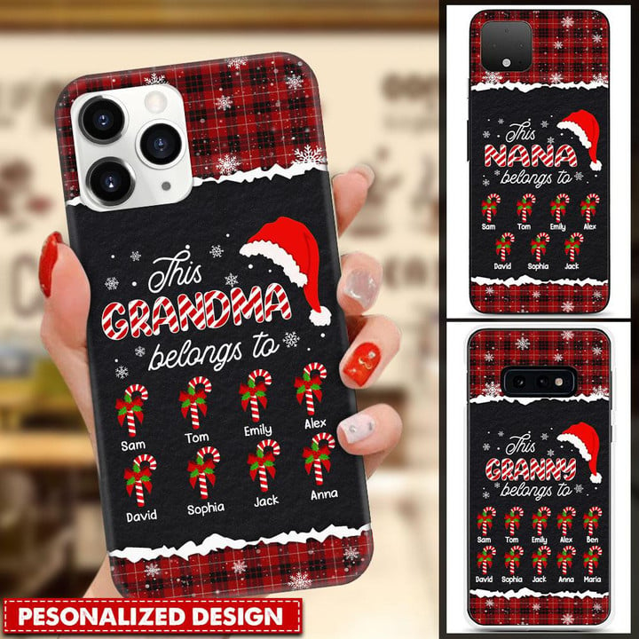 Personalized This Grandma Belongs To Candy Cane Christmas Phone case