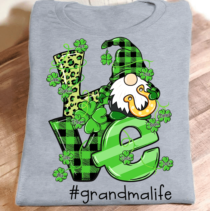 Love Grandma Life With Grandkids Names | Personalized T-Shirt